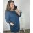 Women's Plus Size Long Sleeve Oversize Dress (XL/2XL/3XL ONE SIZE) ITALIAN FASHION IMC23024