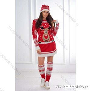 Christmas set 1006 sweater + hat + red knee socks