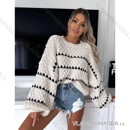 Women's Stripe Long Sleeve Sweater (S/M ONE SIZE) ITALIAN FASHION IMPDY23ZS5231