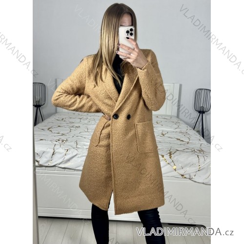Women's Fluffy Coat (S/M ONE SIZE) ITALIAN FASHION IMWKK223668 S/M béžová