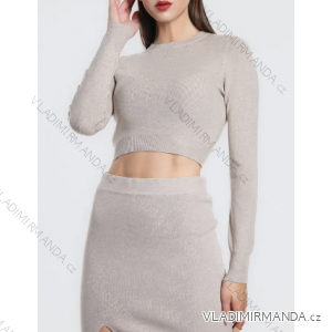 Women's Short Button Up Long Sleeve Sweater (S/M ONE SIZE) ITALIAN FASHION IMPBB23Y22785