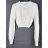 Women's Short Button Up Long Sleeve Sweater (S/M ONE SIZE) ITALIAN FASHION IMPBB23Y22785