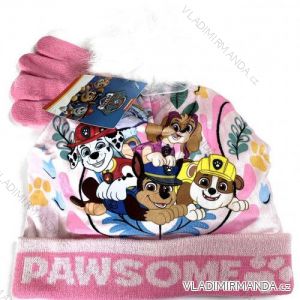 Set of winter finger paw patrol cap and gloves for children's girls (ONE SIZE) SETINO HW4037