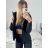 Blouse long sleeve with ruffles women (S-XXL) ITALIAN FASHION IMWMN23T3-2658 black L