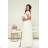 Women's Long Elegant Dress with Wide Straps (SL) FRENCH FASHION FMPEL23VELVET white 34
