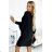 402-5 Bat dress with a neckline - black with glitter black S/M