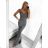 Women's Extra Long Elegant Party Sparkly Carmen Dress (S/M ONE SIZE) ITALIAN FASHION IMM22FUZZY/DU -   silver
 -   S / M