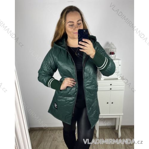 Women's Plus Size Hooded Jacket (XL/2XL ONE SIZE) ITALIAN FASHION IM422684 XL/2XL Emerald