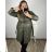 Shirt 3/4 sleeve ladies strip (4XL/5XL ONE SIZE) ITALSKÁ MÓDA IM422026 XL/2XL khaki