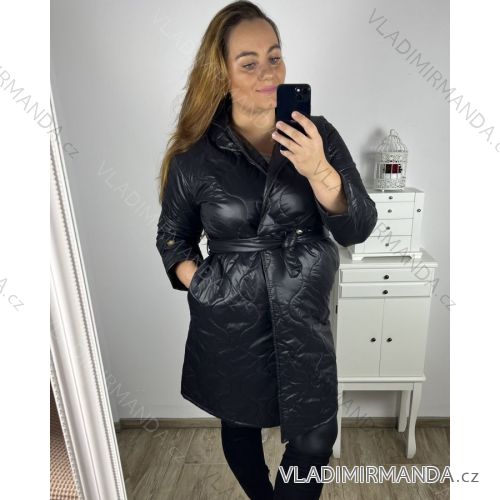 Shirt 3/4 sleeve ladies strip (4XL/5XL ONE SIZE) ITALSKÁ MÓDA IM422026 XL/2XL black