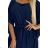 287-25 SOFIA Butterfly dress with a binding at the waist - navy blue with glitter