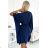287-25 SOFIA Butterfly dress with a binding at the waist - navy blue with glitter