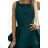 205-4 LAURA flared dress with lace - green