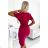 479-4 NINA dress with envelope neckline, sleeves and belt - fuchsia
