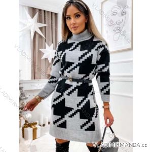 Women's Long Sleeve Knitted Dress (S/M ONE SIZE) ITALIAN FASHION IMWAK23CL5019