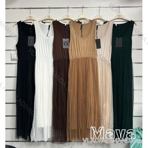 Women's Long Chiffon Short Sleeve Dress (S/M ONE SIZE) ITALIAN FASHION IMWGS231048