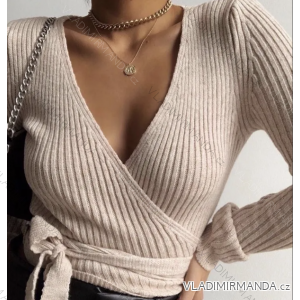 Women's Long Sleeve Wrap Sweater (S/M ONE SIZE) ITALIAN FASHION IMPBB23Y180511/DU