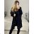 Women's Long Sleeve Hooded Alpaca Coat (S/M ONE SIZE) POLISH FASHION IMWK23747 S/M white