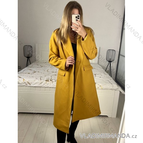 Long women's fleece coat (SML-XL) ITALIAN FASHION IMD211106   hořčicová   S