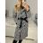 Women's Fluffy Long Sleeve Coat (SL) ITALIAN FASHION IMWL22020 S Black and white