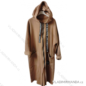 Women's Plus Size Long Sleeve Zipper Warm Long Sleeve Hoodie (2XL/3XLONE SIZE) ITALIAN FASHION IMD23742