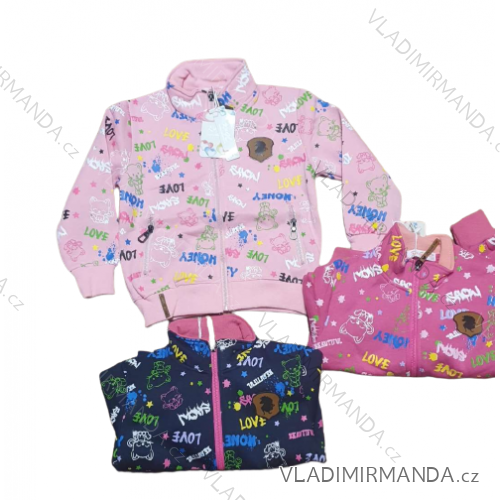 Warm, long-sleeved zip-up sweatshirt for children's girls (98-128) KUGO GM8661