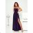 Women's Long Elegant Dress with Wide Straps (SL) FRENCH FASHION FMPEL23VELVET dark blue 36