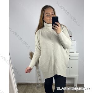 Women's Long Sleeve Turtleneck Long Sleeve Sweater (S/M/L ONE SIZE) ITALIAN FASHION IM322394