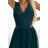211-6 LEA long dress with lace neckline - green