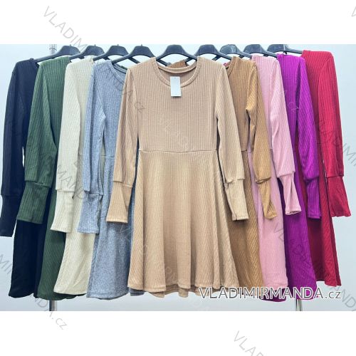 Women's Plus Size Warm Long Sleeve Dress (XL/2XL/3XL ONE SIZE) ITALIAN FASHION IM423575