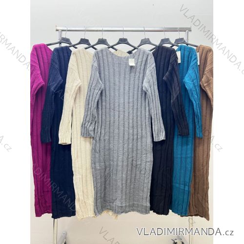 Women's Plus Size Knitted Turtleneck Long Sleeve Dress (XL/2XL/3XL ONE SIZE) ITALIAN FASHION IM4221215