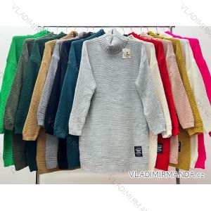 Women's Plus Size Knitted Extended Long Sleeve Sweater (2XL/3XL ONE SIZE) ITALIAN FASHION IM423757