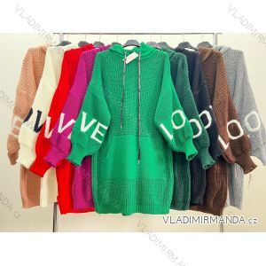 Knitted Sweater Long Sleeve Hooded Long Sleeve Women's Plus Size (2XL/3XL ONE SIZE) ITALIAN FASHION IM423760