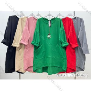 Women's Plus Size Warm Long Sleeve Dress (XL/2XL/3XL ONE SIZE) ITALIAN FASHION IM423575