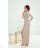 Women's Long Elegant Dress with Wide Straps (SL) FRENCH FASHION FMPEL23VELVET béžová 42
