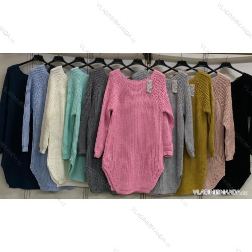 Women's Knitted Dress/Sweater Extended Long Sleeve (S/M/L ONE SIZE) ITALIAN FASHION IMC23450