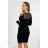 Viscose dress with mesh at the top, black
