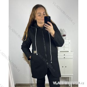 Women's Plus Size Zipper Hooded Lamb Coat (2XL/3XL ONE SIZE) ITALIAN FASHION IM422841/DU