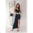 Women's Long Elegant Dress with Wide Straps (SL) FRENCH FASHION FMPEL23VELVET black 34