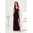 Women's Long Elegant Dress with Wide Straps (SL) FRENCH FASHION FMPEL23VELVET black 36