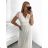 Women's Elegant Short Sleeve Party Dress (L/XL ONE SIZE) ITALIAN FASHION IMS233589XL/DU Beige L/XL