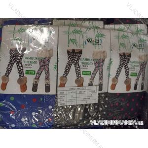 Leggings Warm Thermo Bamboo Girls' Baby Puppy Leopard Pattern with Pockets (110-164) W.D. WD23K-022