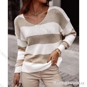 Sweater Knitted Slim Long Sleeve Women's Stripe (S/M ONE SIZE) ITALIAN FASHION IMWAE23017