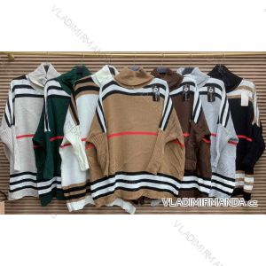 Sweater Knitted Slim Long Sleeve Women's Stripe (S/M ONE SIZE) ITALIAN FASHION IMWAE23017