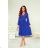 Women's Long Elegant Dress with Wide Straps (SL) FRENCH FASHION FMPEL23VELVET Royal blue 34