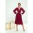 Women's Long Elegant Dress with Wide Straps (SL) FRENCH FASHION FMPEL23VELVET Wine 34