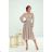 Women's Long Elegant Dress with Wide Straps (SL) FRENCH FASHION FMPEL23VELVET béžová 34