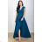 Women's Plus Size (42-46) Long Elegant Party Sleeveless Dress POLISH FASHION PMLBC23265-10 blue 44