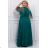 Women's Plus Size (42-46) Long Elegant Party Sleeveless Dress POLISH FASHION PMLBC23265-10 Green 44