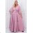 Women's Plus Size (42-46) Long Elegant Party Sleeveless Dress POLISH FASHION PMLBC23265-10 pink 44